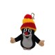 The Mole with bobble cap, red, snap-hook, 8 cm