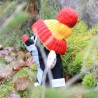 The Mole, hand puppet, bobble hat blue, 25 cm