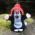 The Mole, hand puppet, bobble hat blue, 25 cm