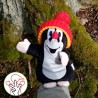 The Mole, hand puppet, bobble hat blue, 25 cm