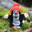 The Mole, hand puppet, bobble hat blue, 25 cm