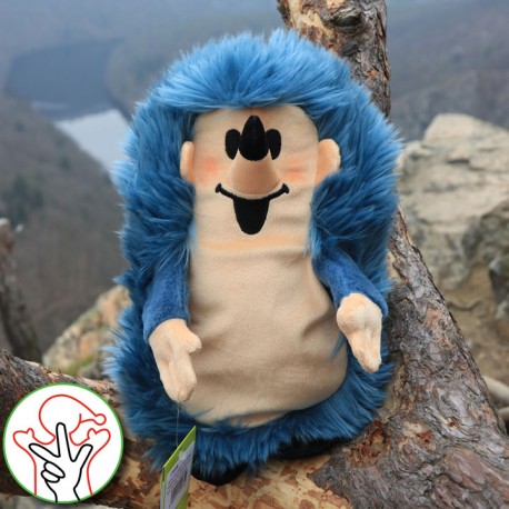 Ježek modrý, maňásek, 27 cm