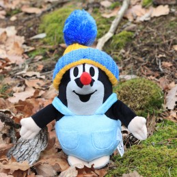 The Little Mole in pants, bobble hat, blue, 20 cm