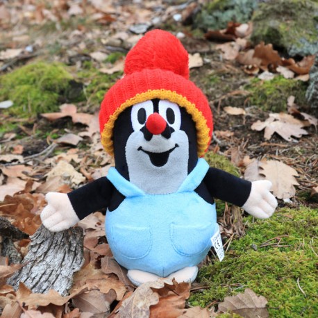 The Little Mole in pants, bobble hat, blue, 20 cm